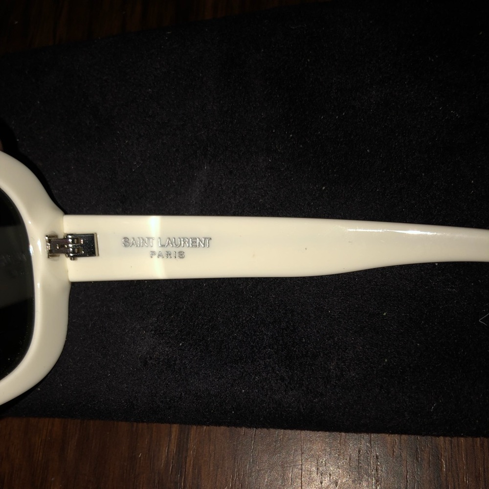 Saint Laurent Gold Studded White Shades - Picture 3 of 3